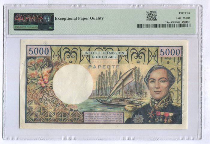 Tahiti. - 5000 Francs - ND (1971) - Specimen - Pick 28as