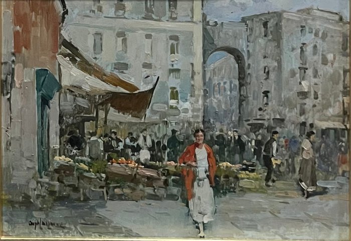 Angelo Cannone (1899-1992) - Piazza Napoletana