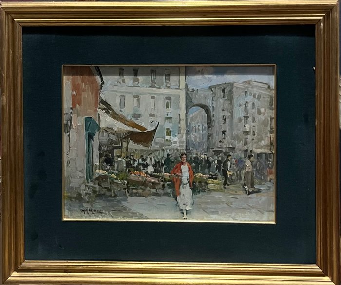 Angelo Cannone (1899-1992) - Piazza Napoletana