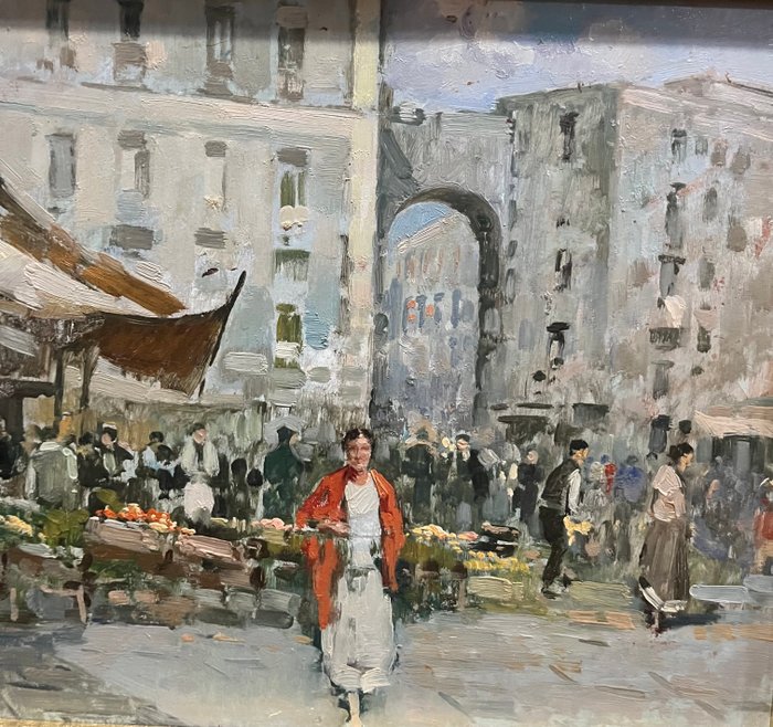 Angelo Cannone (1899-1992) - Piazza Napoletana