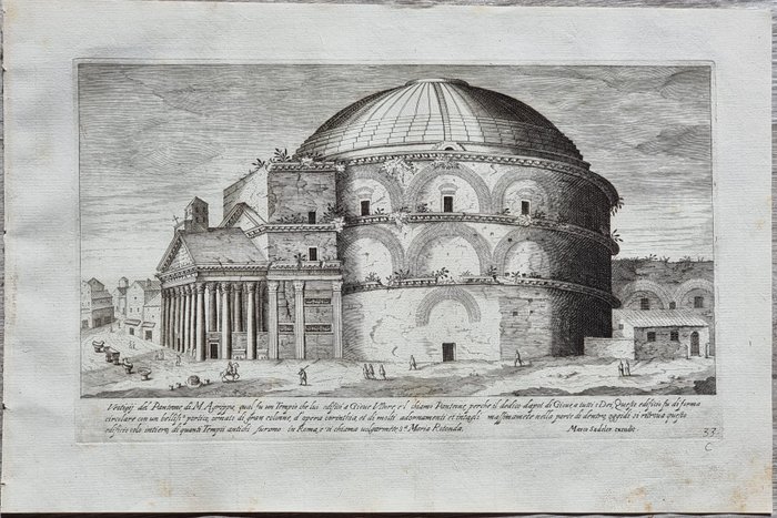 Aegidius Sadeler (1570-1629) - Marco Sadeler (1614 - 1660) - Vestigij del Panteone, di M. Agrippa, qual fu un Tempio..... Roma