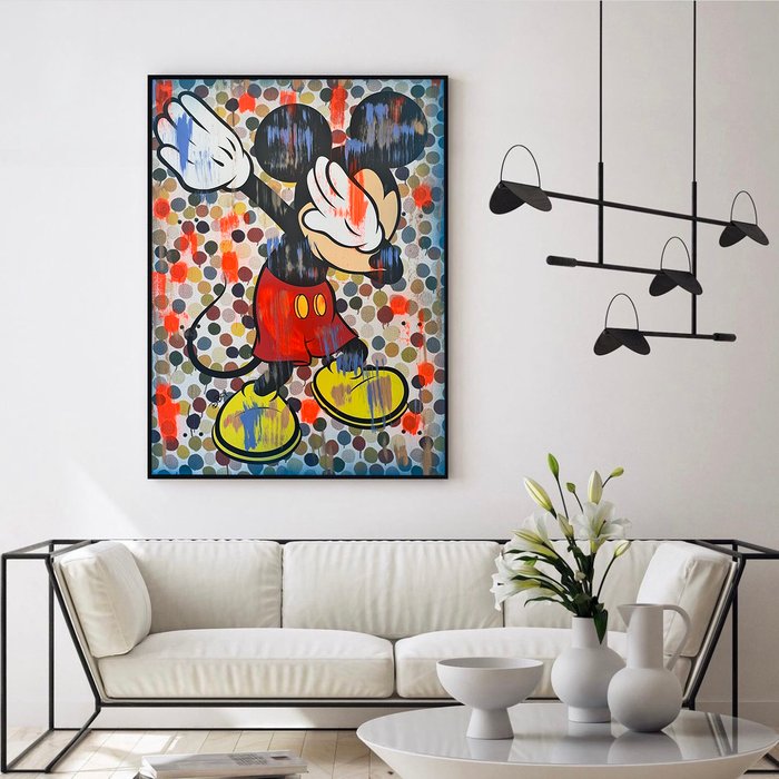 Dillon Boy (1979) - Original DBoy Beautiful Mickey Mouse Pop Art Painting vs Takashi Murakami Graffiti Damien Hirst Dots