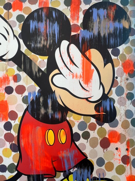 Dillon Boy (1979) - Original DBoy Beautiful Mickey Mouse Pop Art Painting vs Takashi Murakami Graffiti Damien Hirst Dots