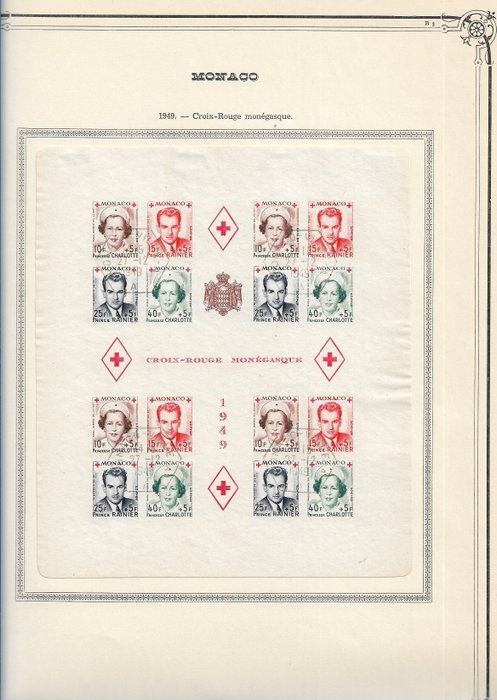 Monaco 1949/1951 - Monaco de 4 annullerede blokke 3A/3B/4A/4B. Vurdering €1670.