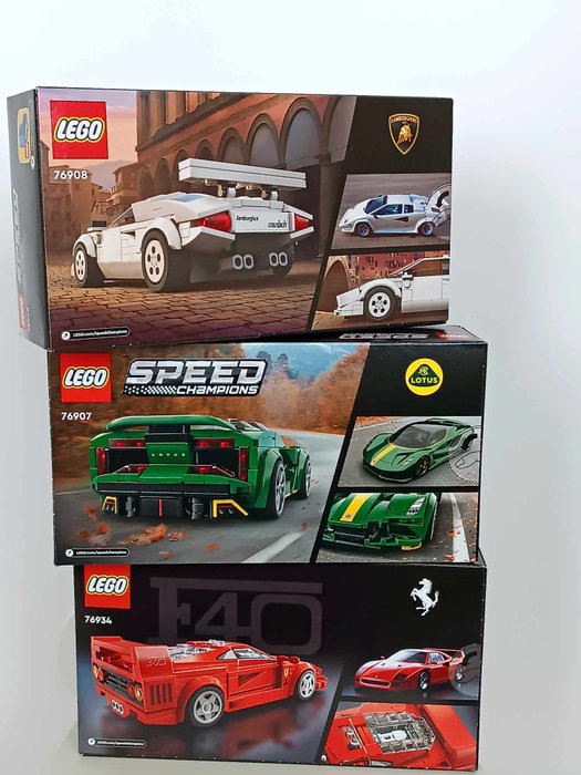 Lego - Speed Champions - 76934, 76908, 76907 - NEW - MISB - SUPER ZESTAW -  LEGO Speed Champions - Ferrari F40 + Lamborghini Countach + Lotus Evija