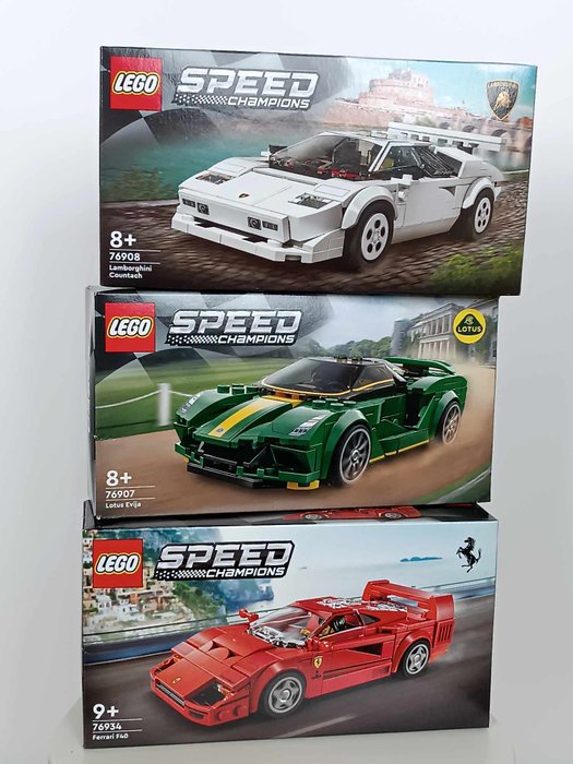 Lego - Speed Champions - 76934, 76908, 76907 - NEW - MISB - SUPER ZESTAW -  LEGO Speed Champions - Ferrari F40 + Lamborghini Countach + Lotus Evija