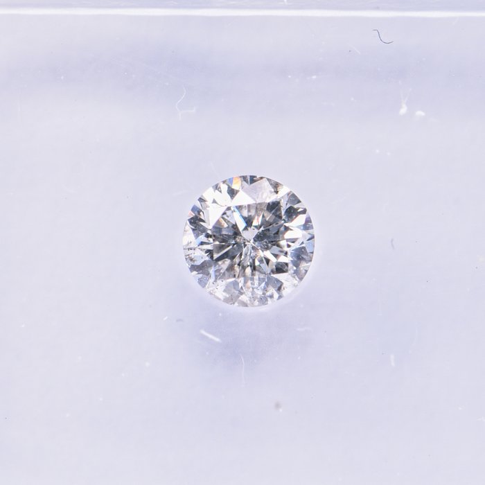 Ingen mindstepris - 1 pcs Diamant  (Naturfarvet)  - 0.30 ct - Rund - Faint Grå - I1 - International Gemological Institute (IGI)