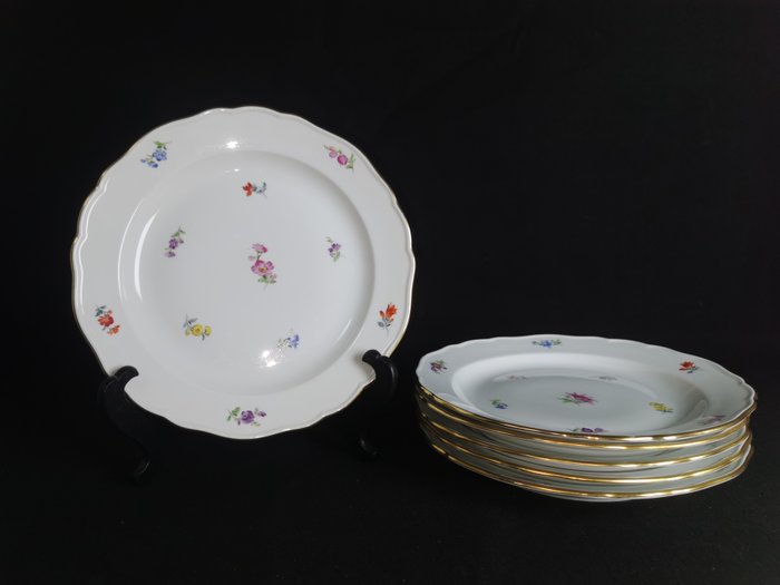 Meissen - modello “Fiori Sparsi”6 piatti, 1a scelta - Middagsservice (6) - Porcelæn