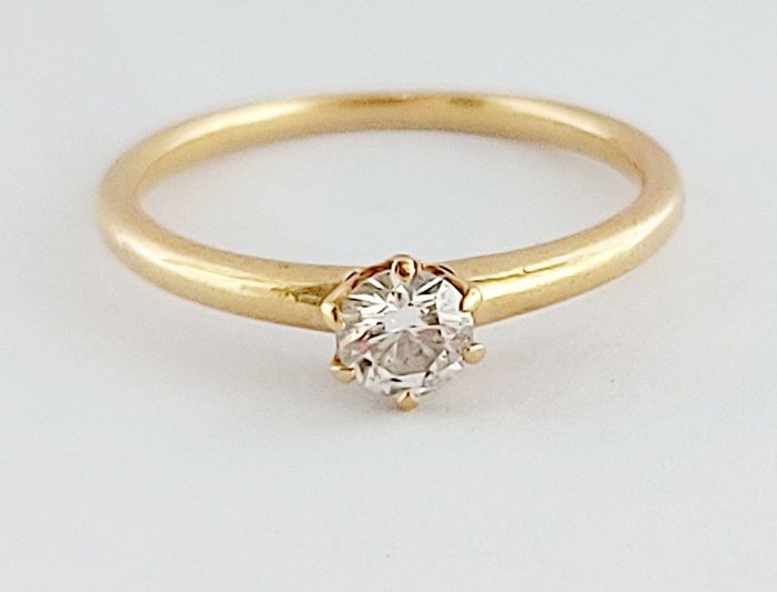 Ring - 18 kraat Gulguld -  0.30ct. tw. Diamant (Natur)