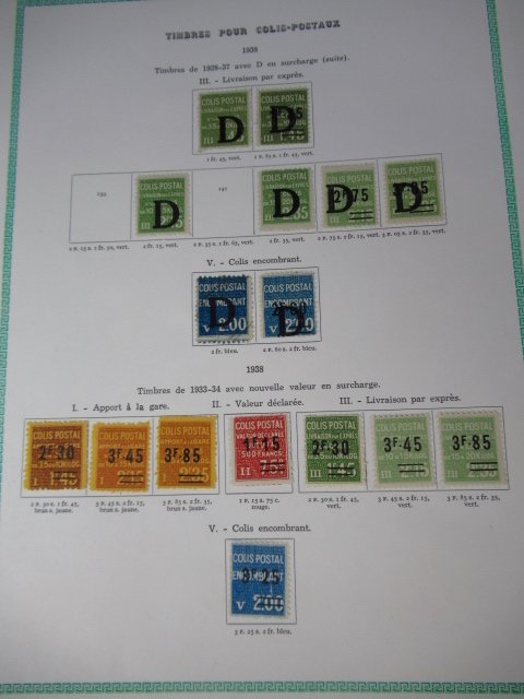 Frankrig 1938 - postpakker avanceret frimærkeindsamling - Yvert n°137 à 154