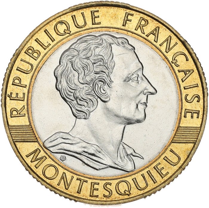 Frankrig. Fifth Republic. 10 Francs 1989 Montesquieu