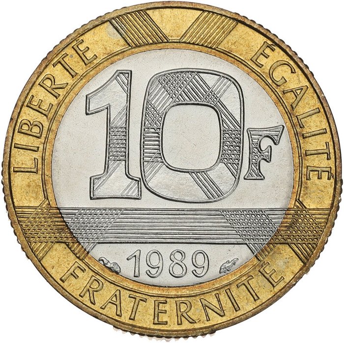 Frankrig. Fifth Republic. 10 Francs 1989 Montesquieu