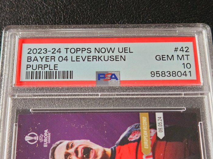 2023/24 Topps Now UEL Bayer 04 Leverkusen #42 Purple /99 PSA 10 - 1 Graded card