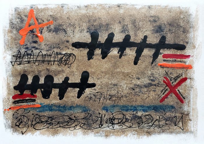 Albizen (1949) - The wall fall (Tribute to Tapies) NO RESERVE .