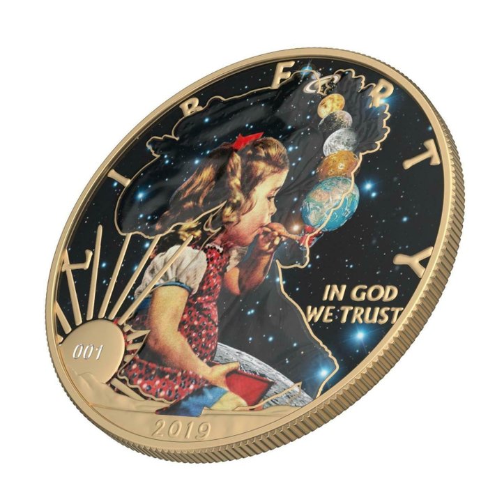 Förenta staterna. 1 Dollar 2019 Sci-Fi - Bubble Planets, 1 Oz (.999)  (Ingen mindstepris)