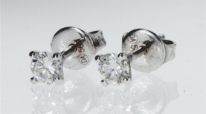 Ørestikkere - 14 karat Hvidguld -  0.45ct. tw. Diamant (Natur) - e12