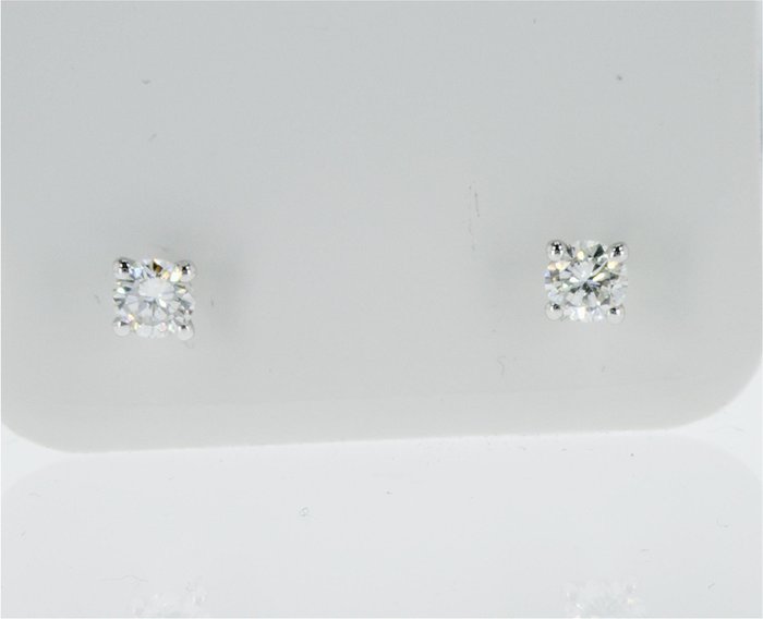 Ørestikkere - 14 karat Hvidguld -  0.45ct. tw. Diamant (Natur) - e12