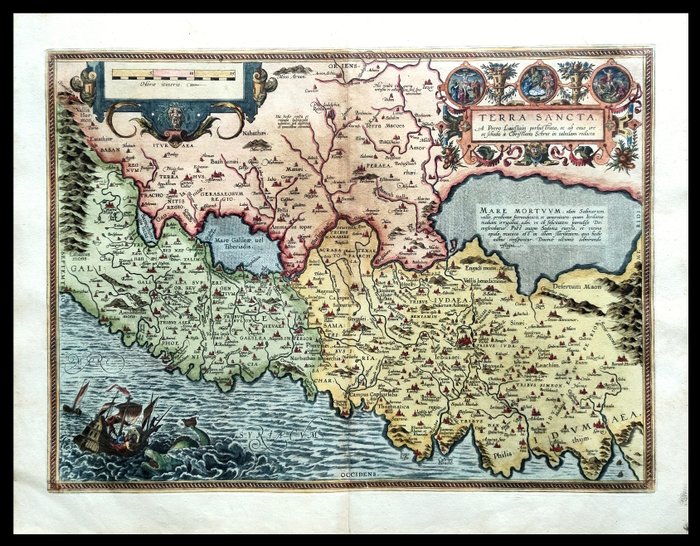 Middle East - Israel / Hellig Land / Jordan / Palæstina / Libanon / Gaza / Egypten; Abraham Ortelius - Terra Sancta or Holy Land - 1561-1580