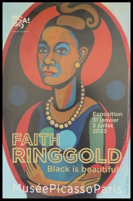 Faith Ringgold - Affiche originale d'exposition - Black is beautiful - Paris - 2023