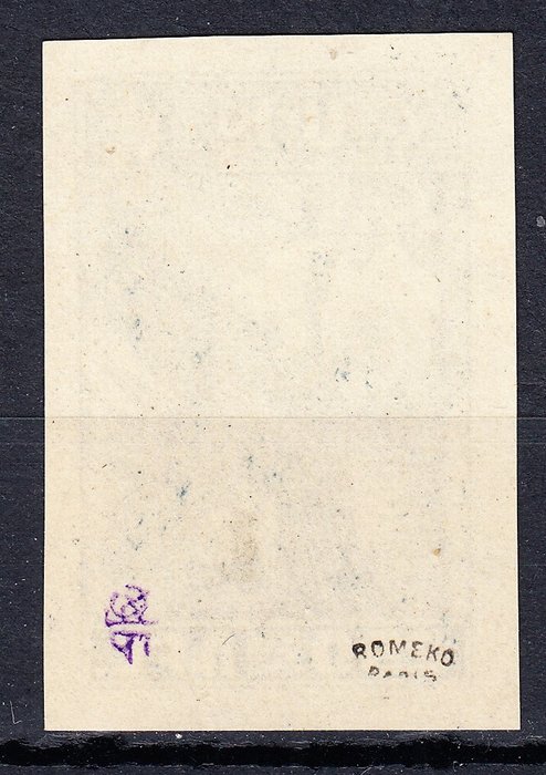 Armenien 1922 - Armenien 1k stempel på 250r. grå ny værdi håndlavet i sort sjælden signeret - scott nr. 335