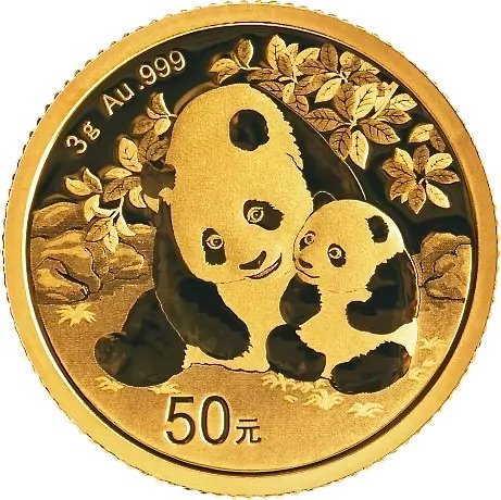 3 gram - Guld 999 - 2024 - Panda fine gold - Præget bar