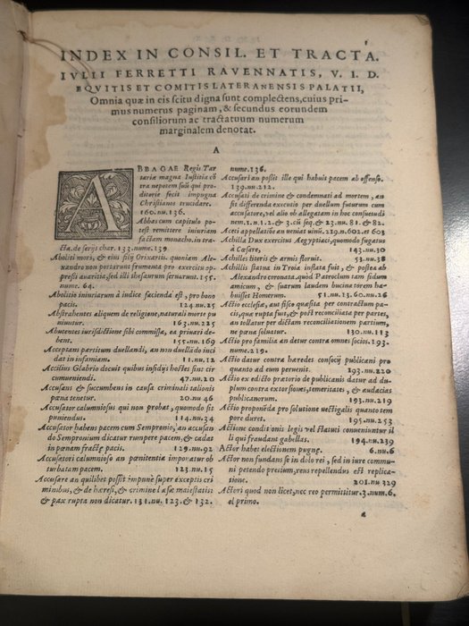 Giulio Ferretti - Consilia et Tractatus Quorum Tabulam Secunda Pagina Indicat. Cum Summariis,  Copiosissimo Omnium - 1563