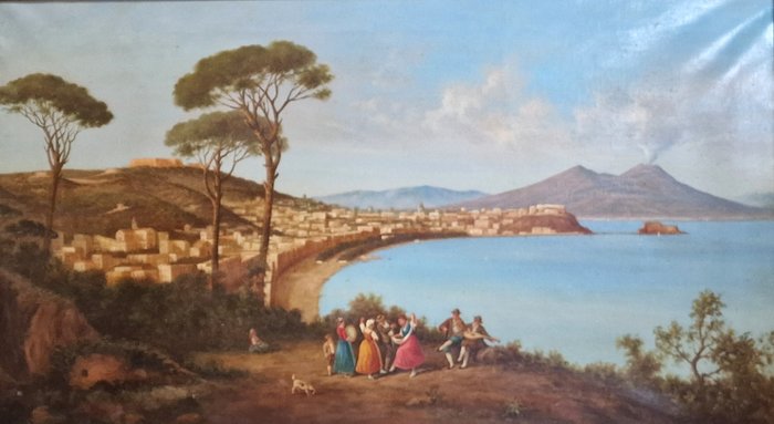 Scuola europea (XIX-XX) - Veduta di Napoli da S.Antonio