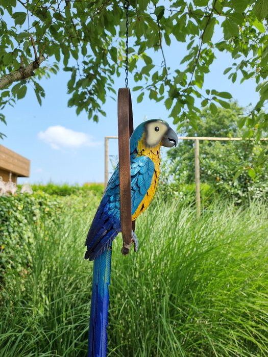 Papegaai op schommel - Statuette - Parrot on Swing - Metal