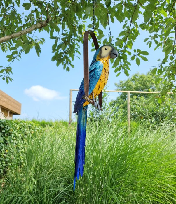 Papegaai op schommel - Statuette - Parrot on Swing - Metal