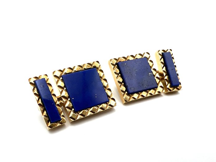 Cartier - Manchetknapper - 18 kraat Gulguld Lapis lazuli