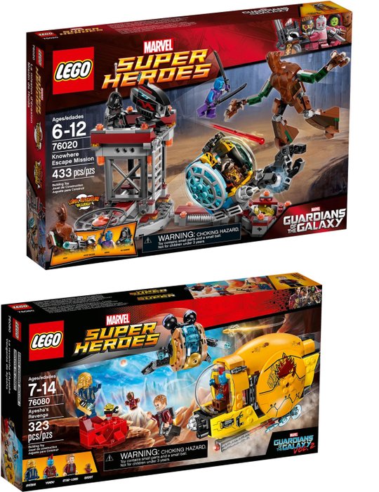 Lego - Lot Misb Marvel Super Heroes 76080 + 76020 Guardians of the Galaxy+ Groot Keychain