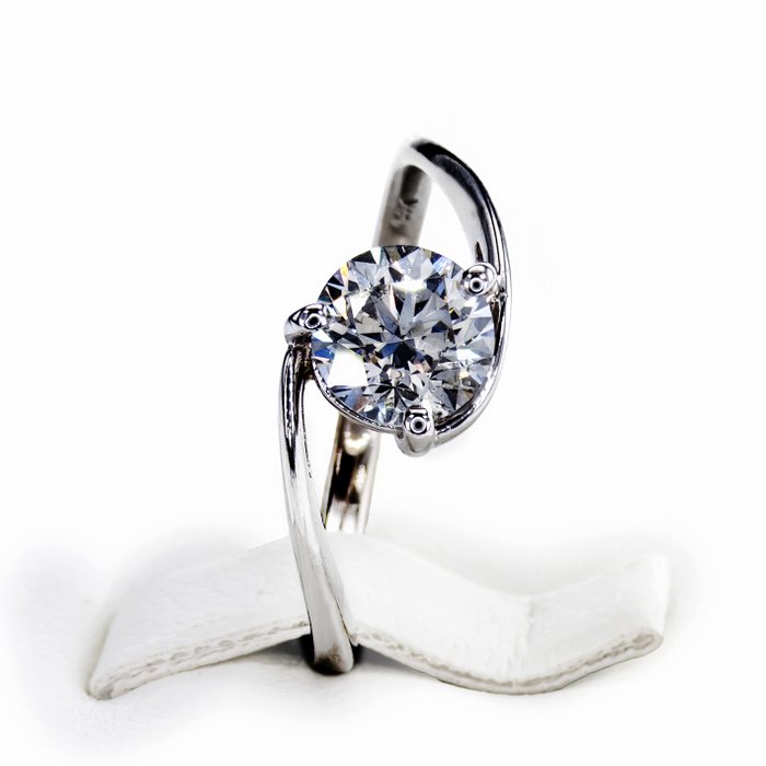 Ingen mindstepris - Forlovelsesring - 14 karat Hvidguld -  1.07ct. tw. Diamant (Natur)