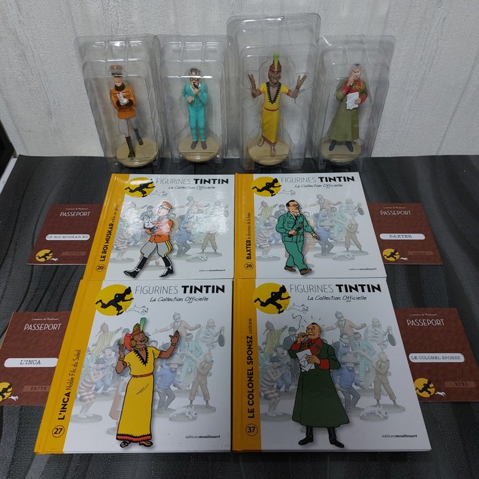 Moulinsart - Hergé - Statuette - Figurines Tintin - La Collection Officielle - les N°20 26 27 et 37 avec livret et certificat (4) - Harpiks