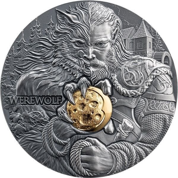 Cameroun. 2000 Francs 2024 Werewolf - Dual Essence - Antique Finish, 2 Oz (.999)  (Ingen mindstepris)