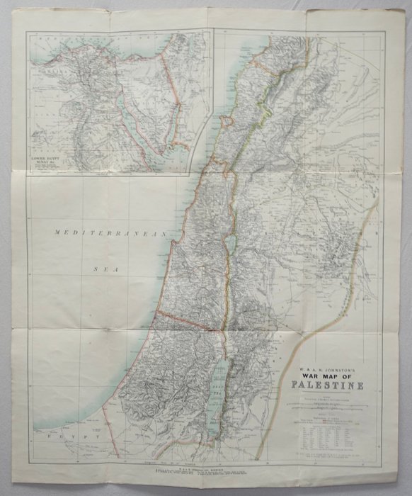 Middle East - Israel / Palæstina; W.  A.K. Johnston - War Map Of Palestine - ca. 1915