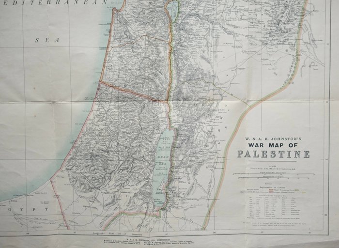 Middle East - Israel / Palæstina; W.  A.K. Johnston - War Map Of Palestine - ca. 1915