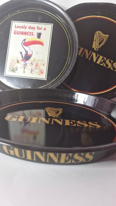 3x Guinness trays from Ireland - Reklameplakat (3) - Metal