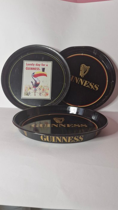 3x Guinness trays from Ireland - Reklameplakat (3) - Metal