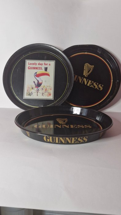 3x Guinness trays from Ireland - Reklameplakat (3) - Metal