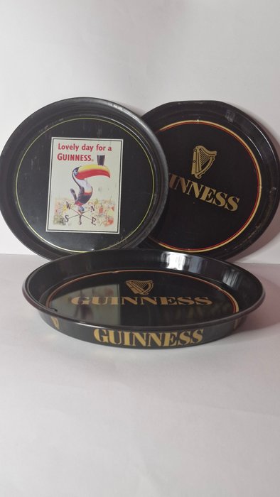 3x Guinness trays from Ireland - Reklameplakat (3) - Metal