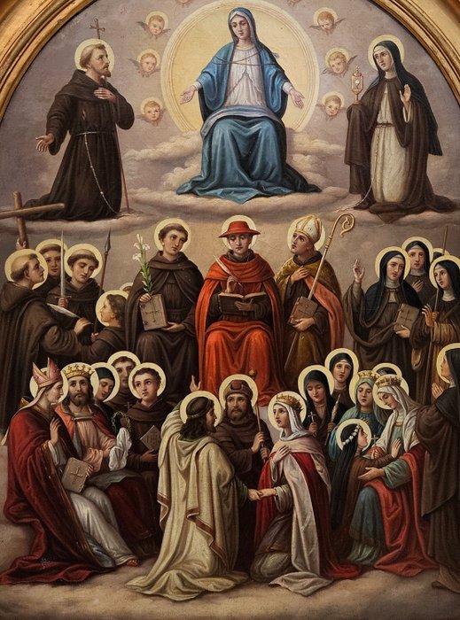 European School (XIX) - Madonna and Saints