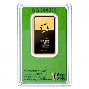 1 Troy Ounce - Guld 999 - Valcambi Green - Forseglet