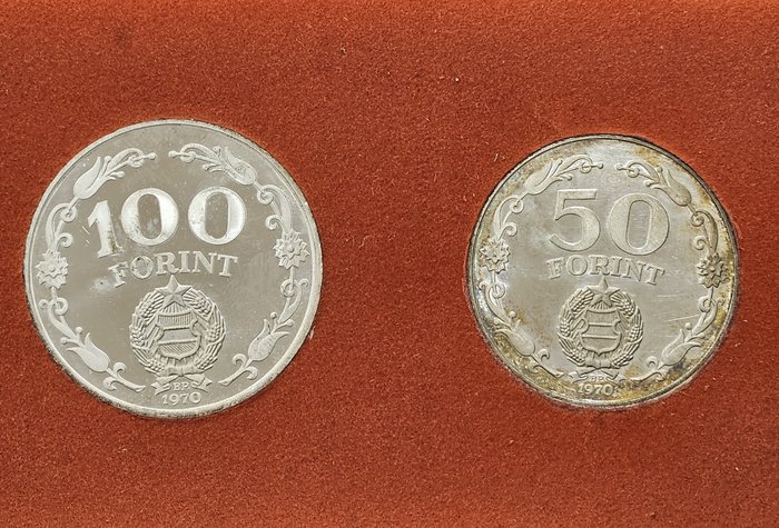 Ungarn. A Rare 2pc Set of Silver Coins 1970 - 25th Anniversary of Liberation  (Ingen mindstepris)