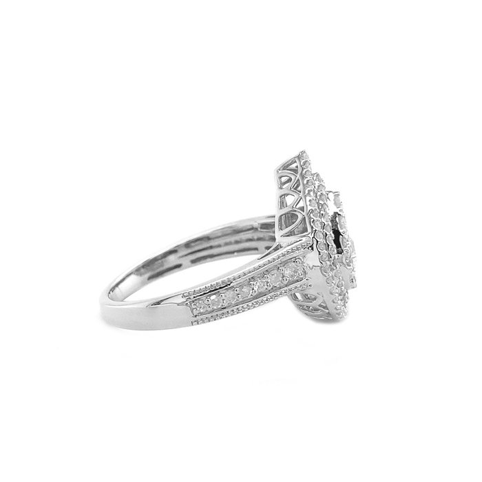 Ring - 14 karat Hvidguld -  0.64ct. tw. Diamant (Natur)