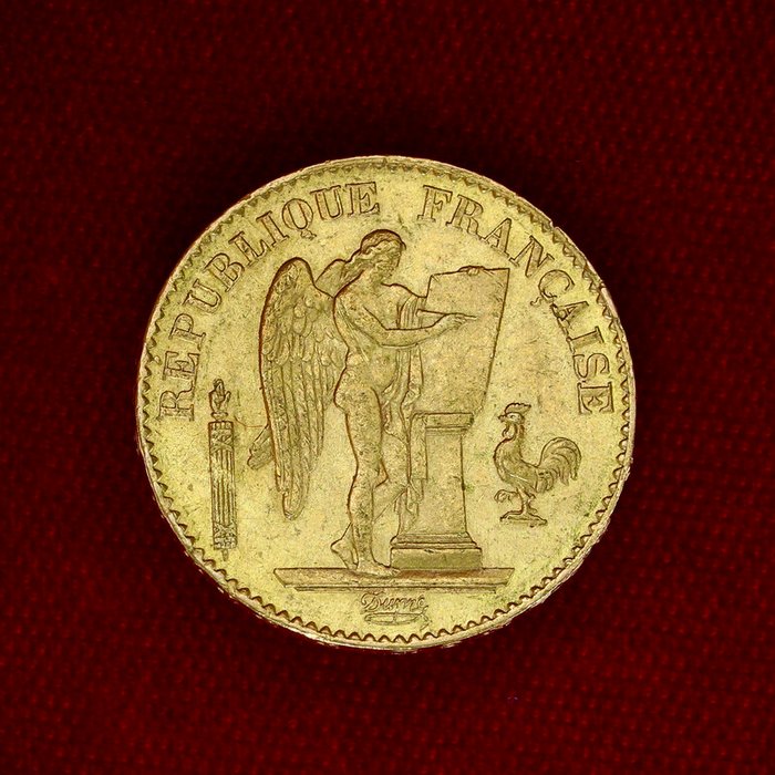 645 grams - Guld 900 - 20 Francs Genie - Præget bar