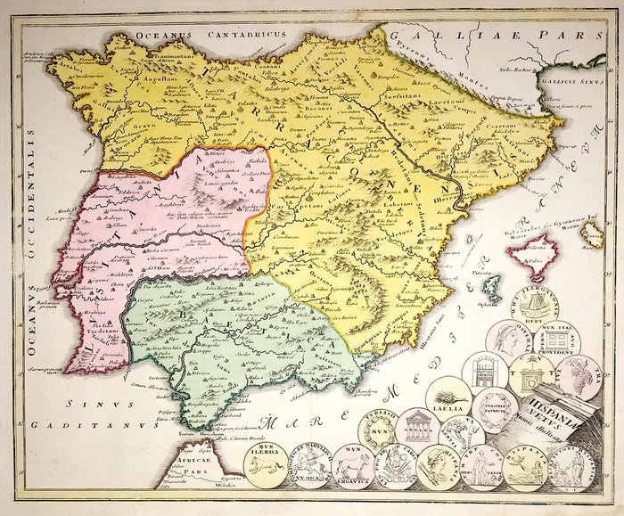 Europa - Spanien / Portugal; C. Weigel - Hispania Vetus - 1720