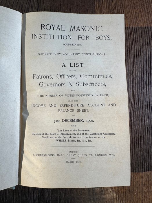 Anonymous - Royal Masonic Institution For Boys - 1901