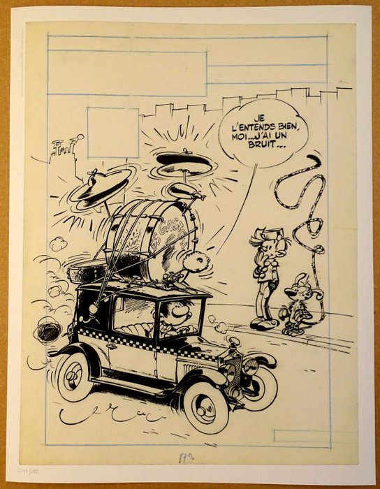 Franquin, André - 1 Pigment print - Gaston - Collection Franquin Les Couvertures - Recueil Spirou 96 - 2022