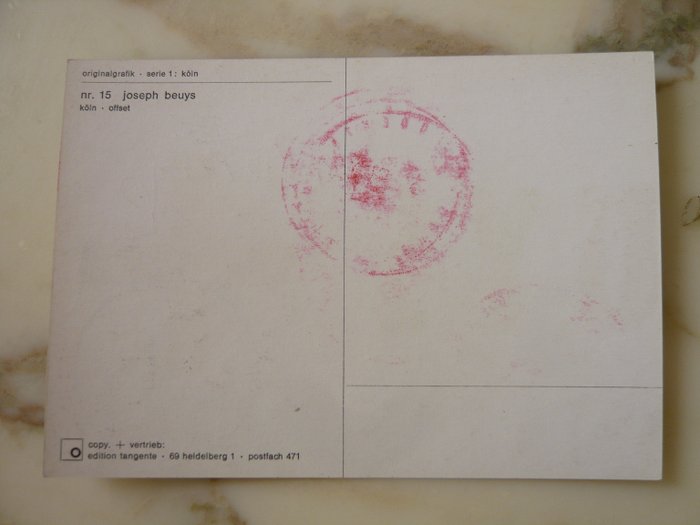 Joseph Beuys (1921-1986) - "Koln 1968/69": Carte signée +3 tampons