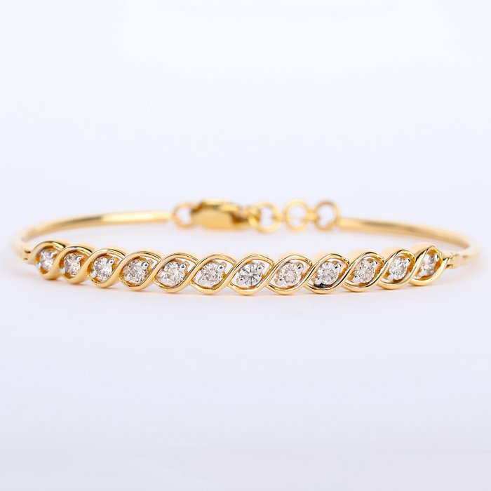 Armbånd - 14 karat Gulguld -  1.89ct. tw. Diamant (Natur) - Gul guld armbånd